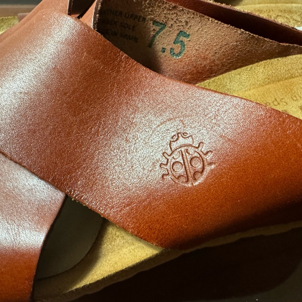 Yokono Genuine Leather Brown Wedges Slip-on Sandals - Great Condition! - Picture 3 of 8
